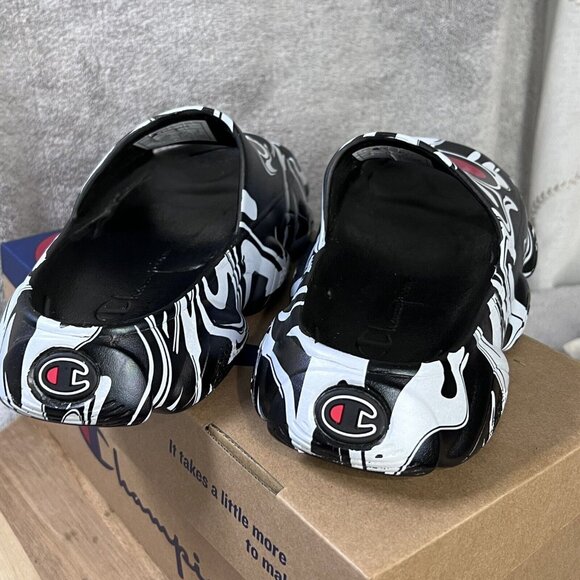 Champion Basketball Meloso Squish Swirl Slides Sandals Shower Youth Boy’s size 7 - Picture 4 of 9